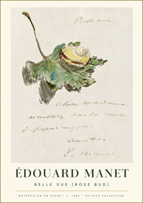 Édouard Manet A Rosebud with Leaf No2 - Poster
