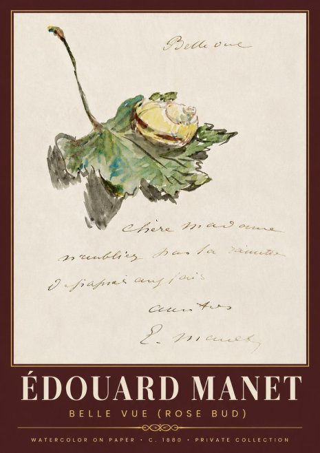 Édouard Manet A Rosebud with Leaf No6 - Poster