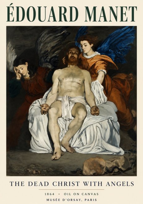Édouard Manet The Dead Christ with Angels No3 - Poster