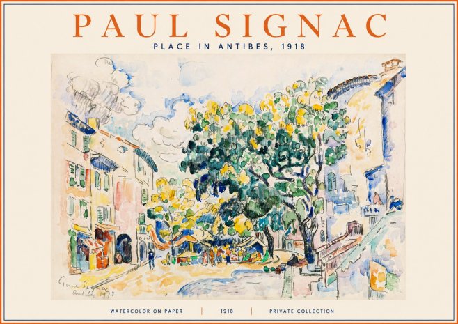 Signac Place in Antibes, 1918 No2 - Poster