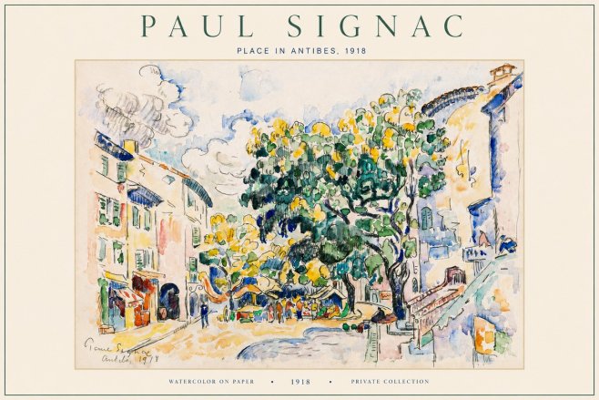 Signac Place in Antibes, 1918 No3 - Poster