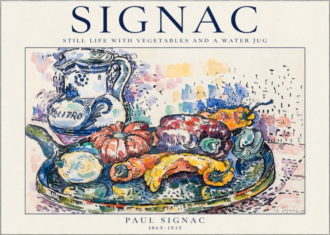 Signac Still Life with Vegetables and a Water Jug No1 - Poster