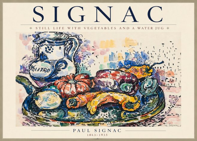 Signac Still Life with Vegetables and a Water Jug No4 - Poster