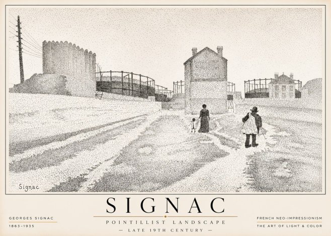Signac Pointillist Landscape No1 - Poster