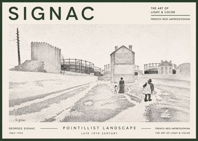 Signac Pointillist Landscape No5 - Poster
