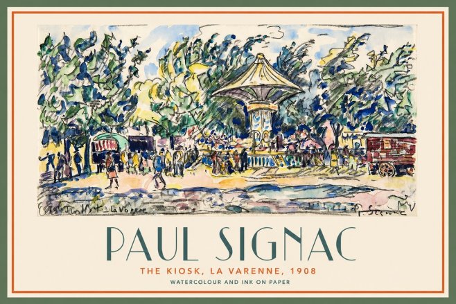 Signac The Kiosk, La Varenne, 1908 No2 - Poster