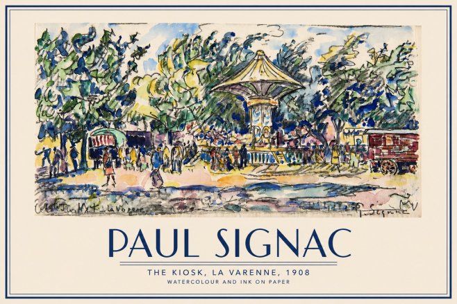 Signac The Kiosk, La Varenne, 1908 No3 - Poster