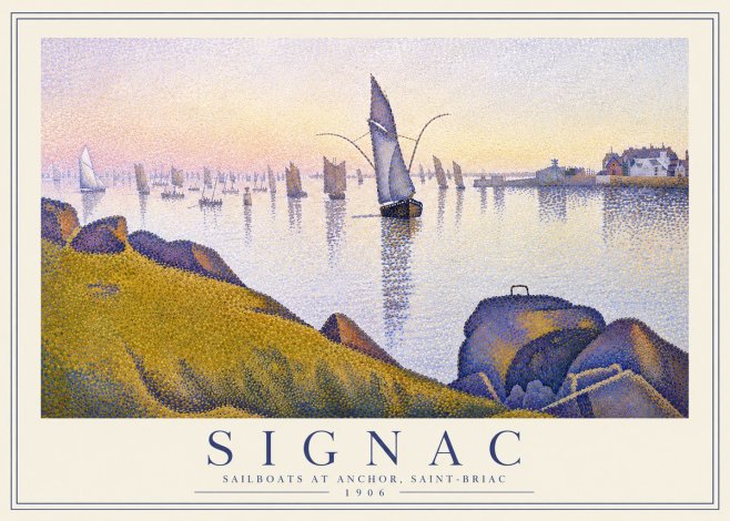 Signac Sailboats at Anchor, Saint-briac No3 - Poster