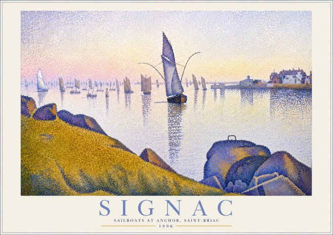 Signac Sailboats at Anchor, Saint-briac No4 - Poster