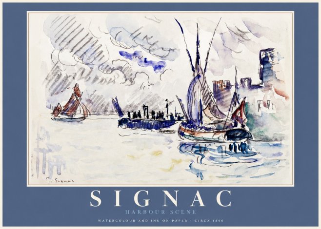 Signac Harbour Scene No2 - Poster