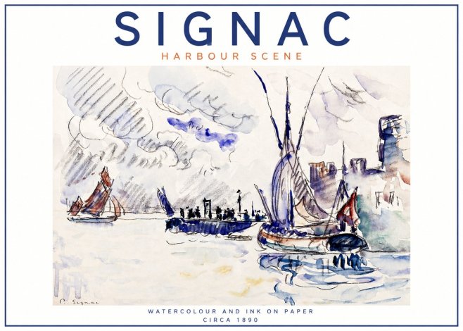 Signac Harbour Scene No4 - Poster