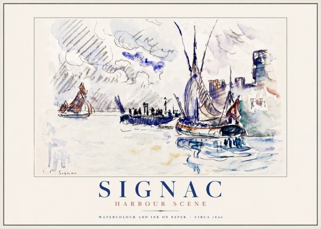 Signac Harbour Scene No5 - Poster