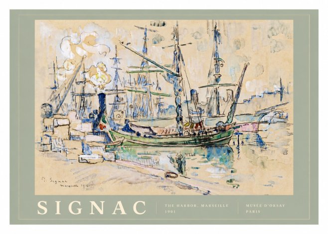 Signac The Harbor, Marseille No5 - Poster