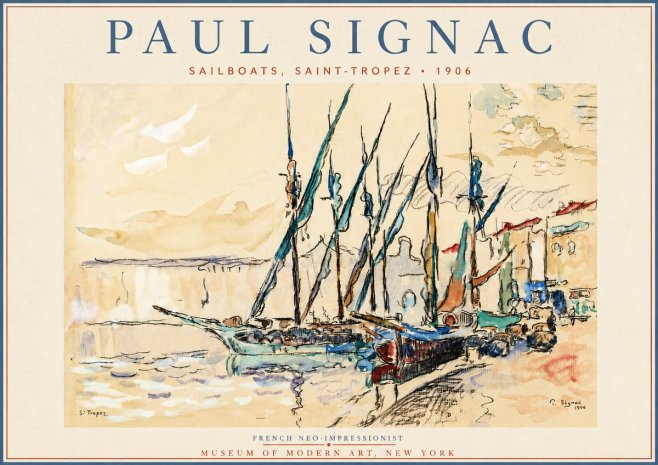 Signac Sailboats, Saint-tropez No6 - Poster