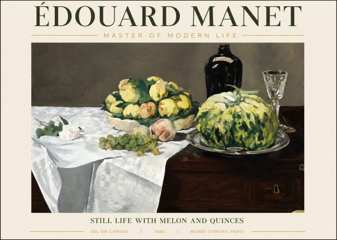 Édouard Manet Still Life with Melon and Quinces No3 - Poster
