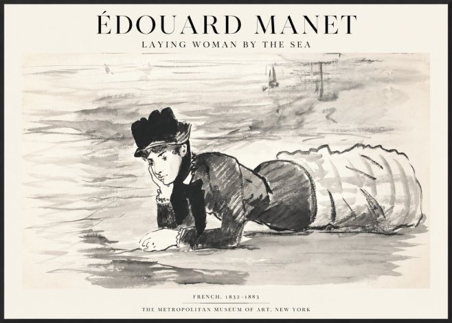 Édouard Manet Laying Woman by the Sea No1 - Poster