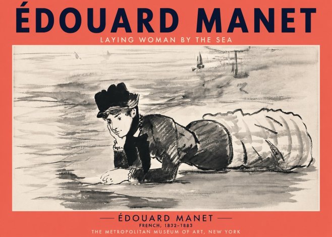 Édouard Manet Laying Woman by the Sea No2 - Poster