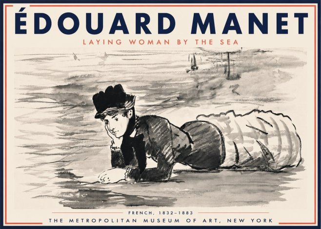 Édouard Manet Laying Woman by the Sea No3 - Poster