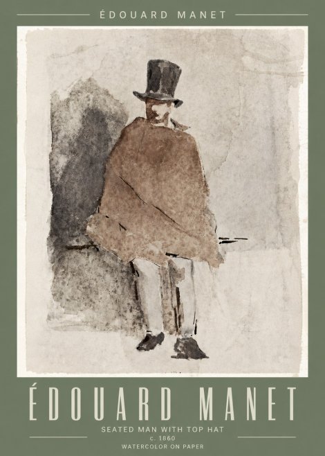 Édouard Manet Seated Man with Top Hat No4 - Poster