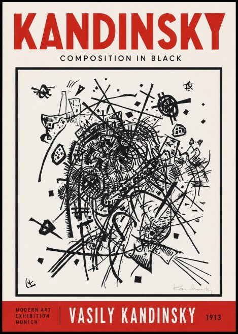 Kandinsky Composition in Black No2 - Poster