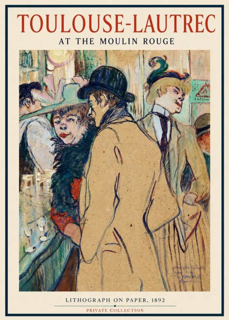 Toulouse-Lautrec At the Moulin Rouge II No2 - Poster