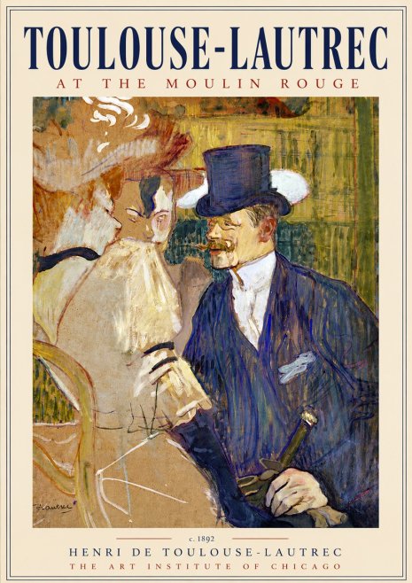 Toulouse-Lautrec At the Moulin Rouge III No6 - Poster