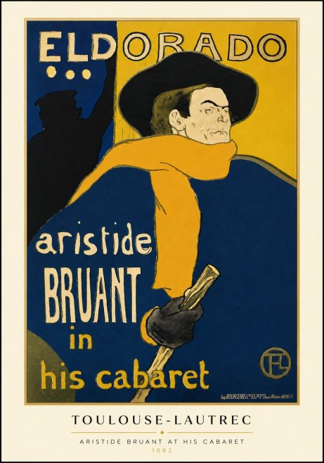 Toulouse-Lautrec Aristide Bruant at His Cabaret No3 - Poster