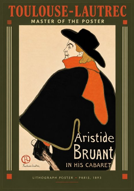 Toulouse-Lautrec Aristide Bruant in His Cabaret II No2 - Poster