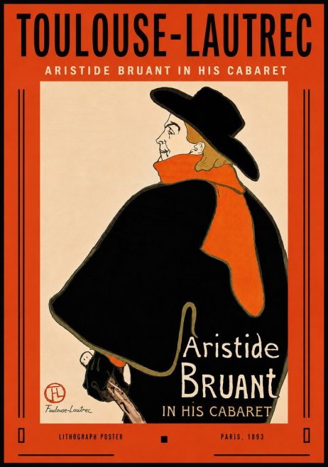 Toulouse-Lautrec Aristide Bruant in His Cabaret II No6 - Poster