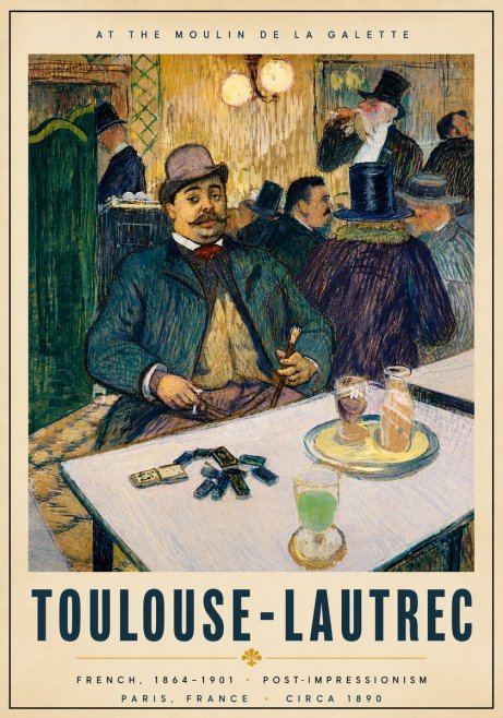 Toulouse-Lautrec At the Moulin De La Galette No6 - Poster