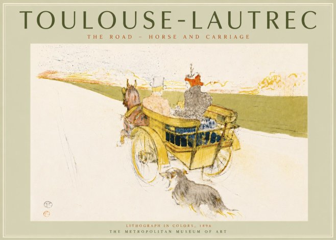 Toulouse-Lautrec The Road - Horse and Carriage No5 - Poster