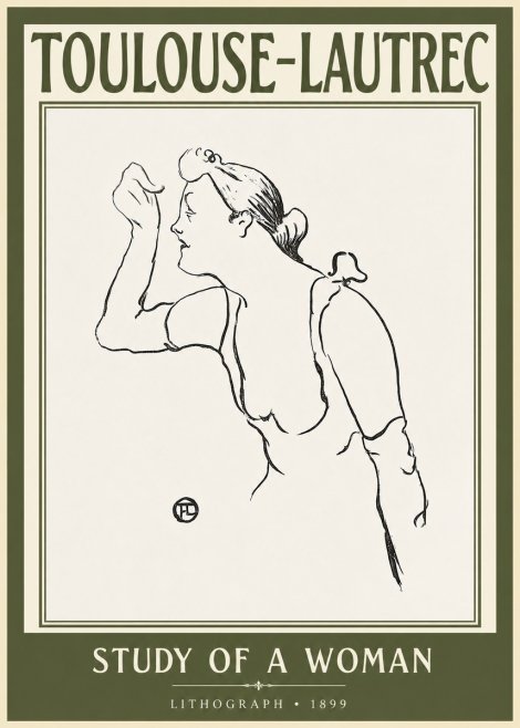 Toulouse-Lautrec Study of a Woman II No2 - Poster