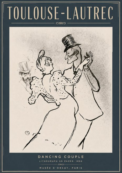 Toulouse-Lautrec Dancing Couple No4 - Poster