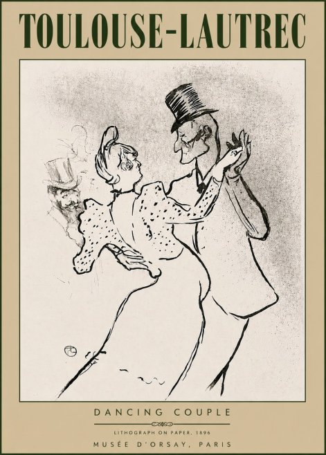 Toulouse-Lautrec Dancing Couple No6 - Poster
