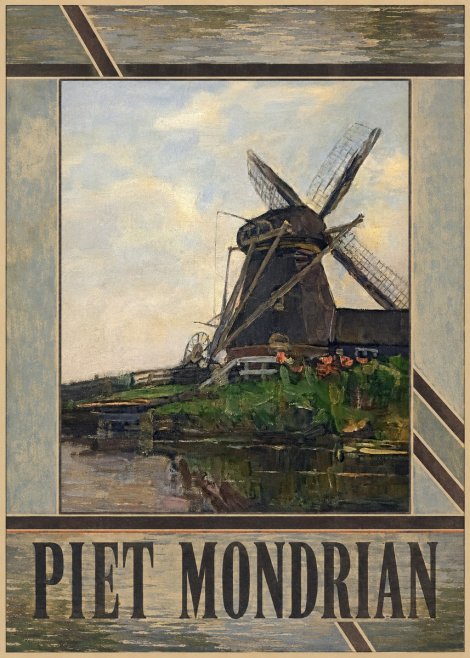 Piet Mondrian Windmill by the Water I No5 - Poster