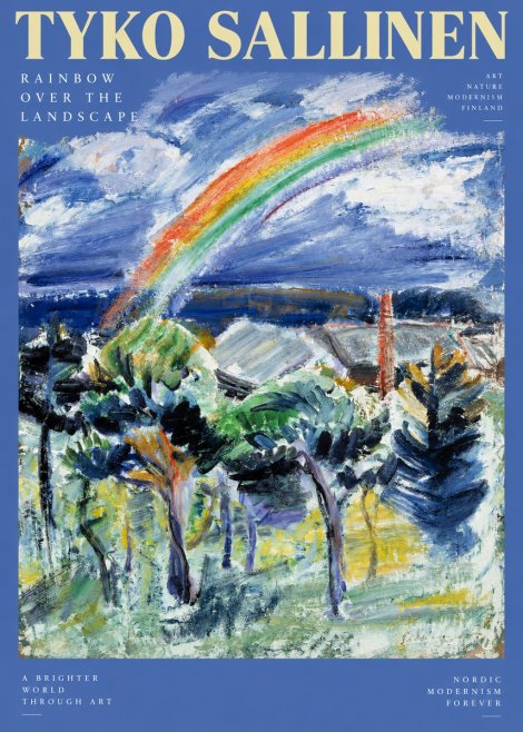 Tyko Sallinen Rainbow over the Landscape No2 - Poster