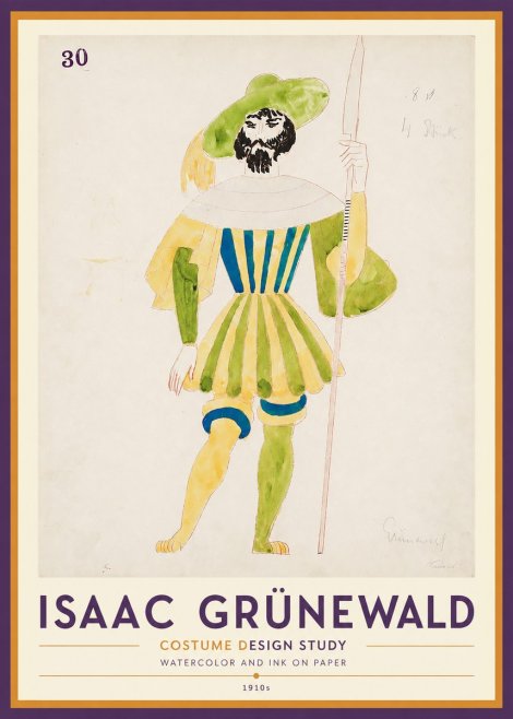 Isaac Grünewald Study for Costume Design No2 - Poster