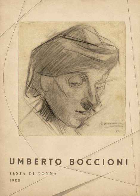 Umberto Boccioni Testa Di Donna No2 - Poster