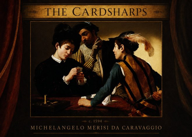 Michelangelo Merisi da Caravaggio The Cardsharps II No3 - Poster