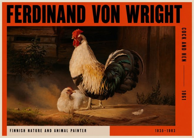 Ferdinand von Wright Cock and Hen No2 - Poster