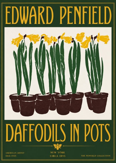 Edward Penfield Daffodils in Pots No2 - Poster