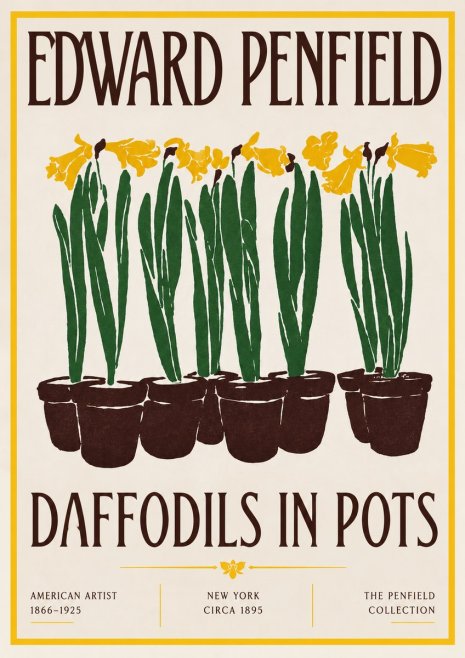 Edward Penfield Daffodils in Pots No3 - Poster