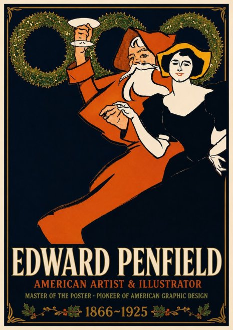 Edward Penfield Christmas. Cheer No4 - Poster