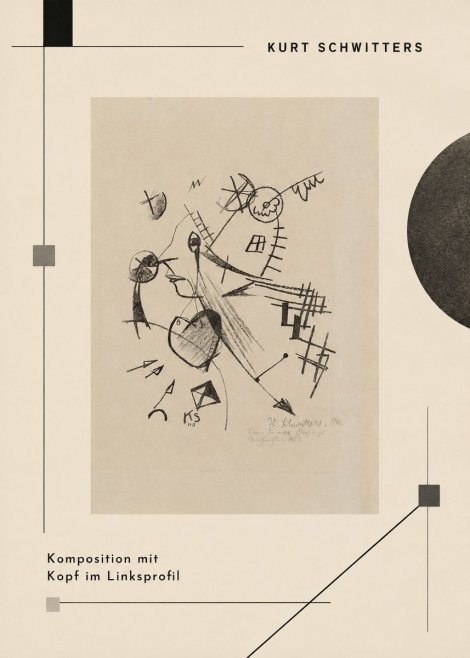 Kurt Schwitters Komposition Mit Kopf Im Linksprofil No2 - Poster