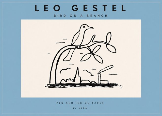 Leo Gestel Bird on a Branch No3 - Poster