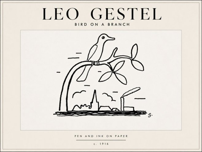 Leo Gestel Bird on a Branch No5 - Poster