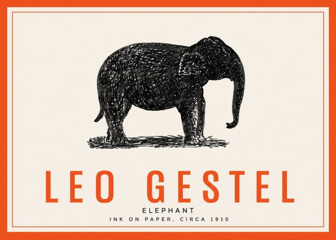 Leo Gestel Elephant No3 - Poster