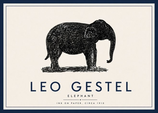 Leo Gestel Elephant No5 - Poster