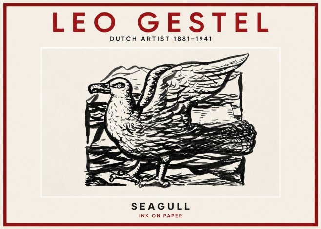 Leo Gestel Seagull No4 - Poster