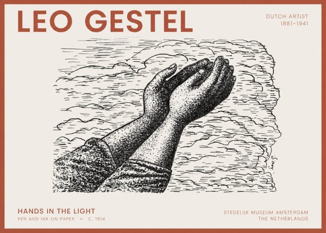 Leo Gestel Hands in the Light No2 - Poster